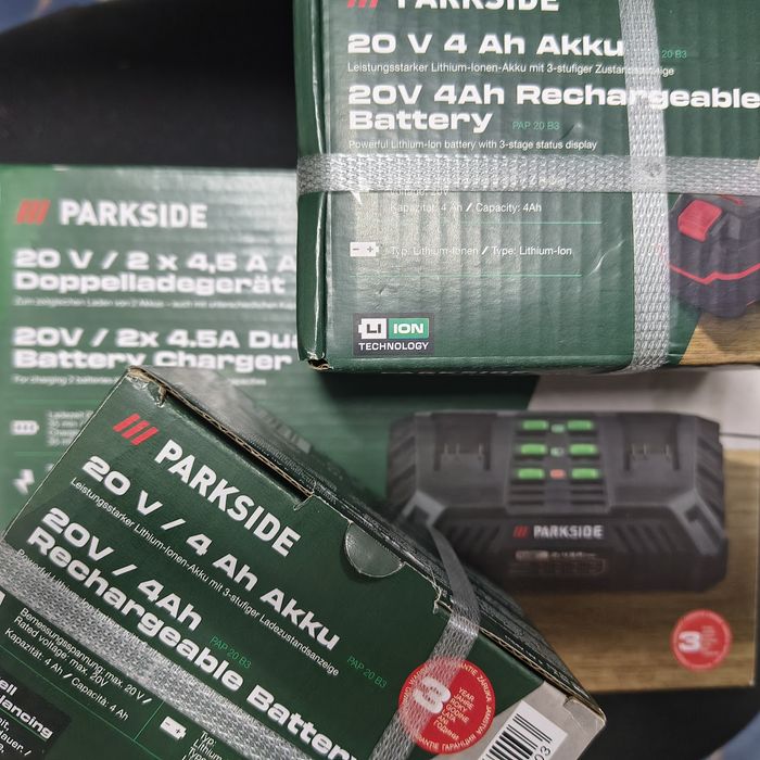 Oferta Incarcator dublu simplu Parkside 20v nou 4,5A acumulator 20V