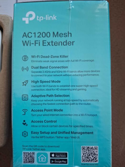 Разширител/Усилвател на обхват Wi-Fi, RE330 AC1200 Mesh Wi-Fi Extender