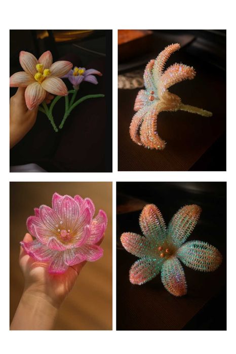 Ръчно изработени цветя от пухена тел – уникална украса и подарък!