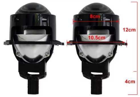 LED Лупи за вграждане 3.0 инча 55W 7000LM 2 бр к-т къси и дълги