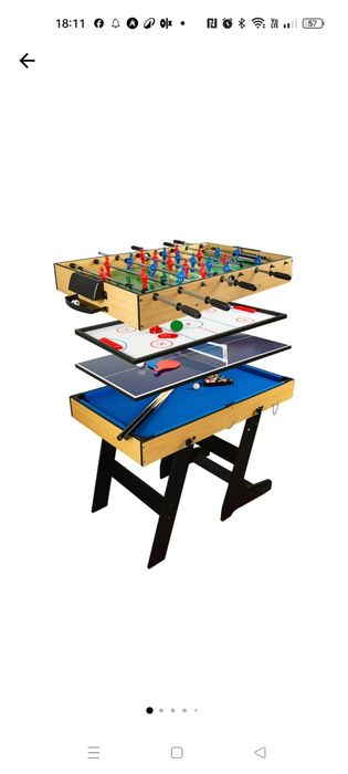 Masa de joc Leoamark 15 in 1, biliard, foosball, hochei, tenis de masa