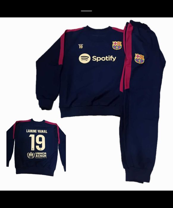 Роналдо 2024 анцуг комплект с дълга блуза черно  синьо Ал насър