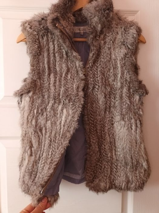 Елек естествена заешка кожа