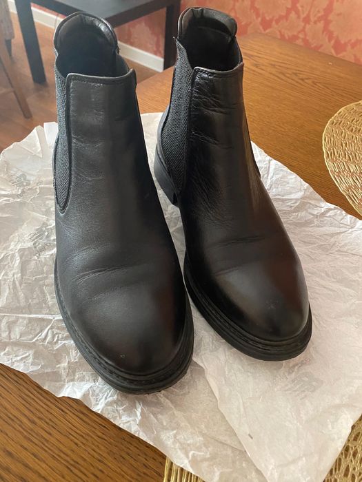 Кожаные сапожки челси