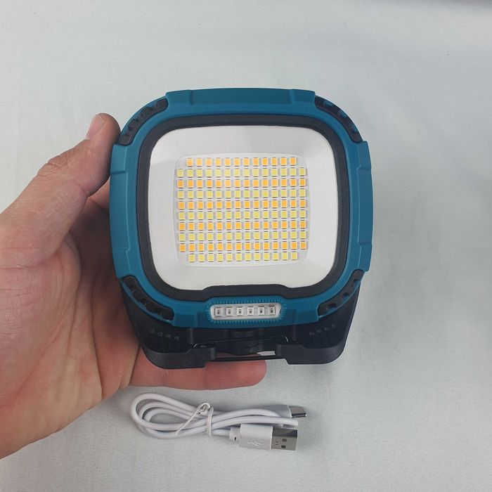 Lanternă LED Magnetică-Reîncărcabilă cu Suport și Power Bank + Cablu