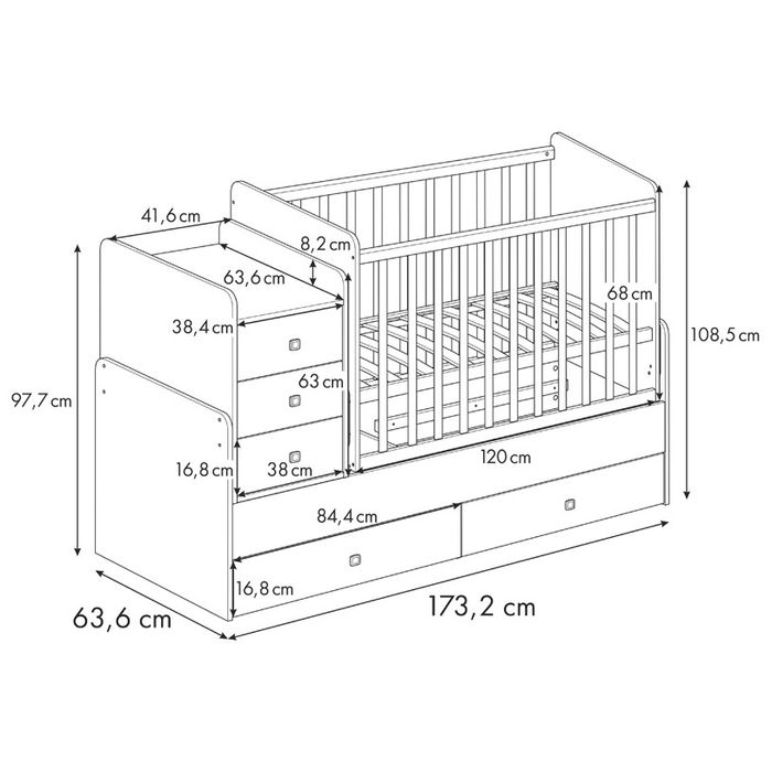 Кроватка трансформер