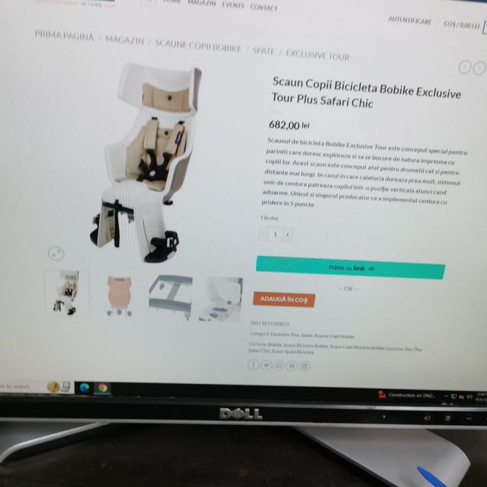 Scaun Copii Bicicleta Bobike Deluxe Safari Chic