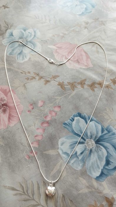 Ново дамско колие със сърце, медицинска стомана, сребърно покритие