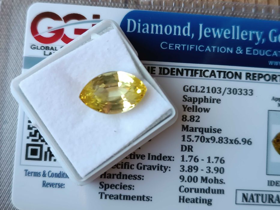 Сапфир - 8.82 КАРАТА + Сертификат