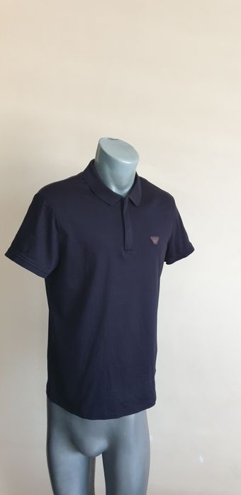 Armani Jeans AJ Badge Logo 3/4 Zip Stretch Cotton M ОРИГИНАЛ Мъжка Тен