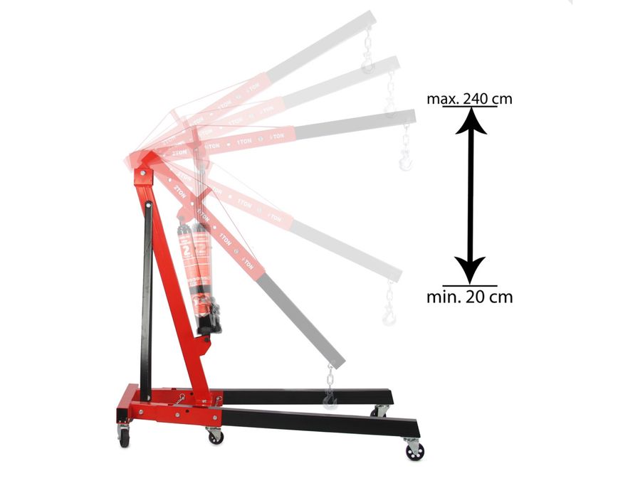 Хидравличен кран за двигатели тип “жираф” 2 тона с везна 750кг