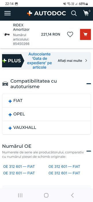 Amortizoare ( telescoape) japanparts, noi! 4 buc Fiat,Ope, etc..l