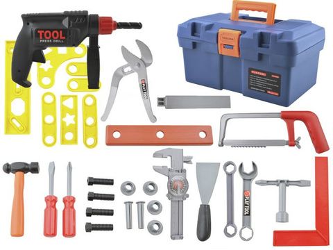 Set unelte pentru copii , cutie de unelte, 11 piese, 30x19x15cm, 3+