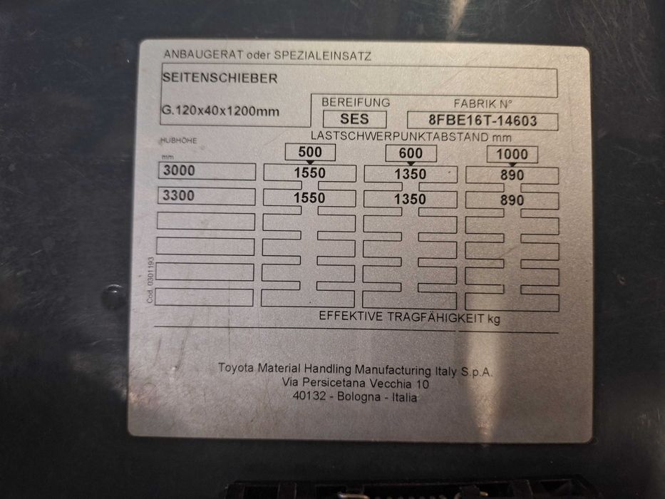 Електрокар Toyota 8FBE16T - 3300 mm