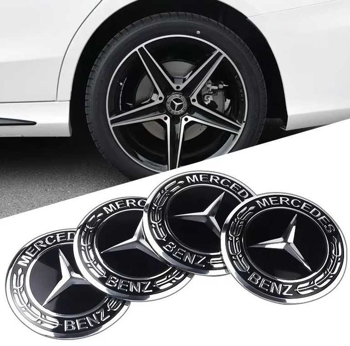 Set 4 capace jante aliaj 75mm 6 pini Mercedes Class A C E S