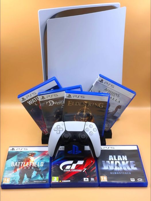 Playstation 5 Disc Edition pachet 7 jocuri fizice + 7 digitale !!