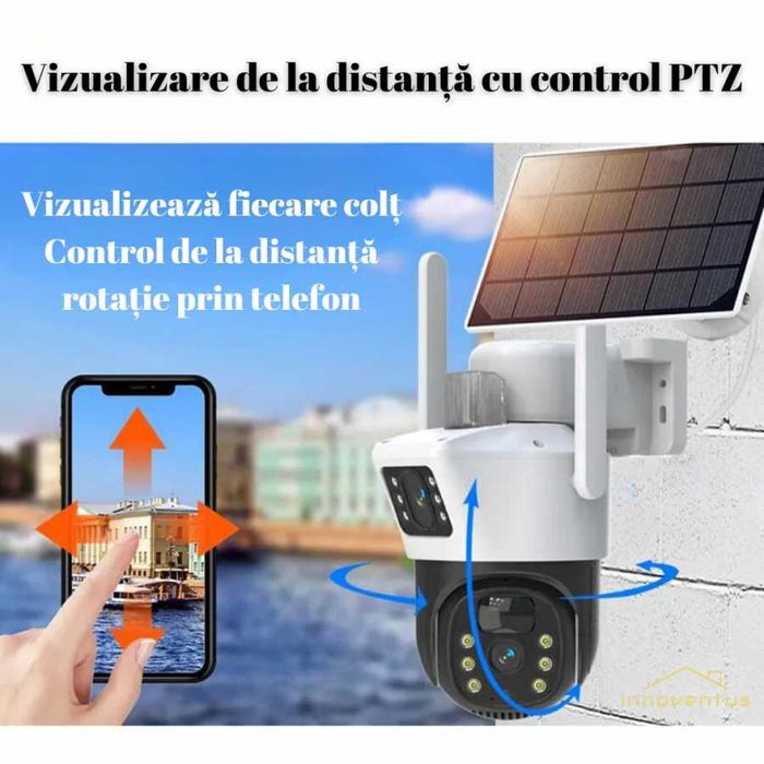 Camera Supraveghere 4G panou solar 2 camere 6MP
