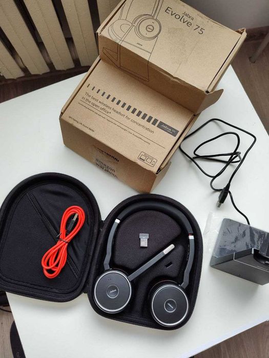 Профессиональные наушники Jabra Evolve 75 + Зарядная база + USB донгл