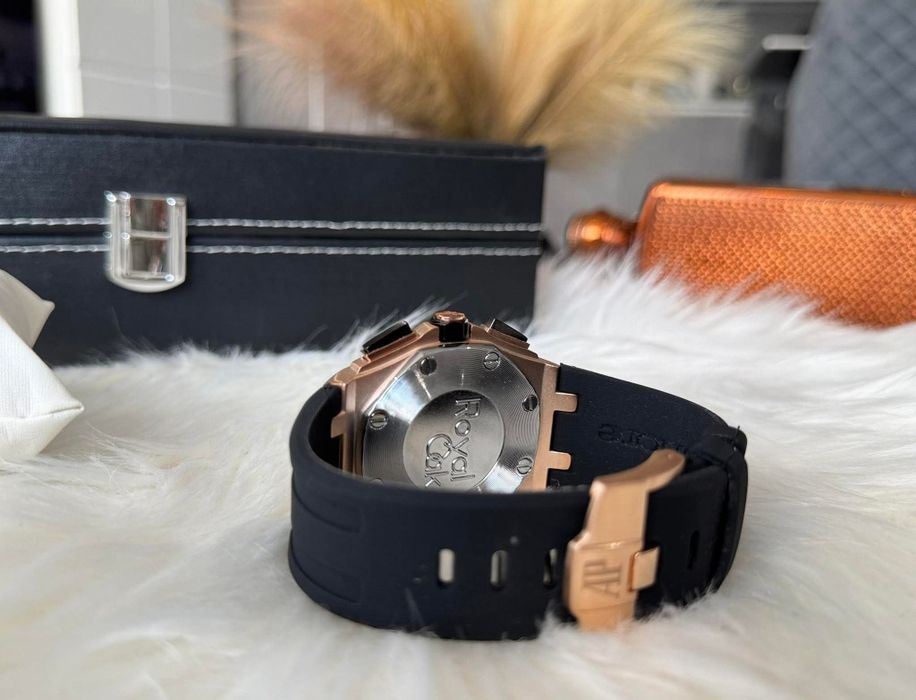 Audemars Piguet стилен мъжки ръчен часовник черен black пигет watch