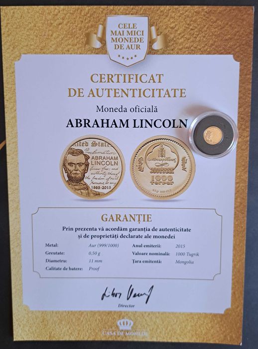 Vand 6 Monede din aur 999/1000,  si 16 medalii comemorative