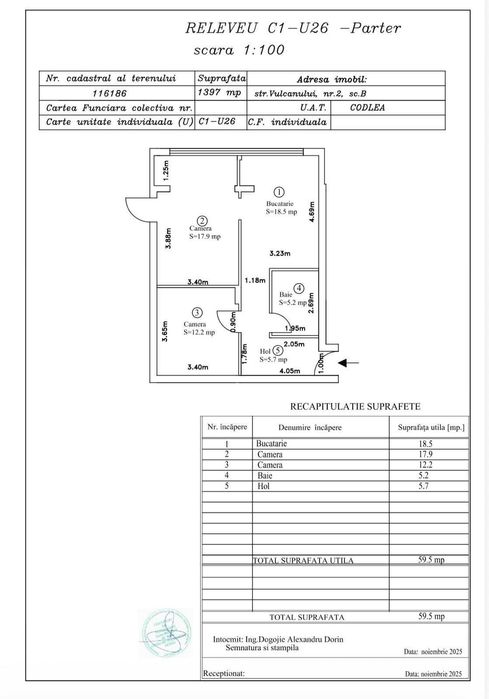 Apartament la parter cu curte privata Codlea