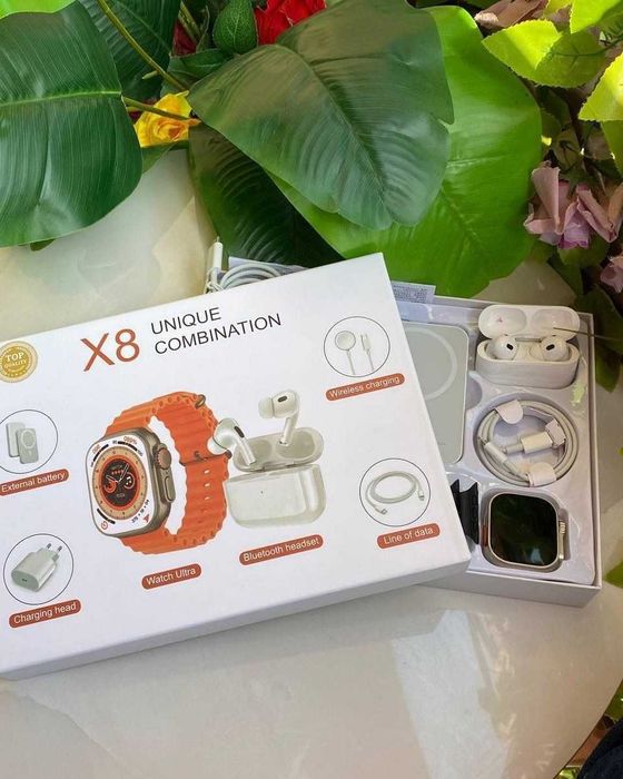 Смарт часовник X8 УUnique Combination, Bluetooth разговори, NFC, 2.02 IPS екран, IP67