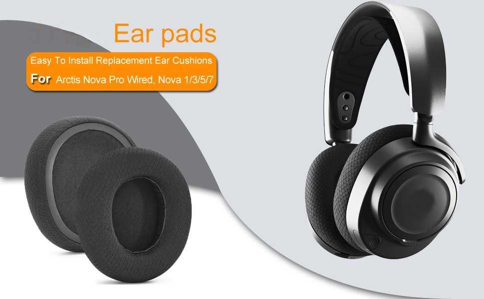 Set 2 bureti pentru casti SteelSeries Arctis Nova Pro Wired/cu fir, Nova 7X/7P/7/5X/5P/5/4X/4P/4 Wireless, Nova 3X/3P/3/1X/1P/1 Wired/cu fir - Plasa