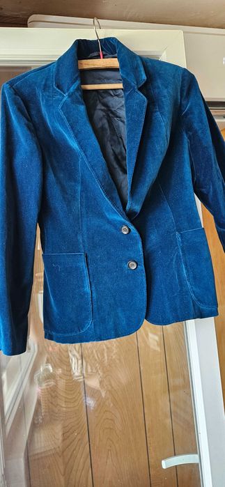 Дамско Синьо велурено сако – цвят кралско синьо ХС -С
