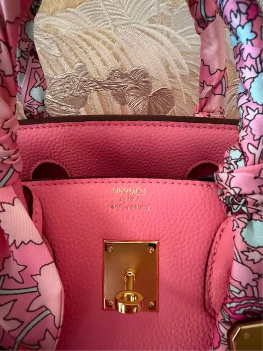 Розова чанта hermes 20 см