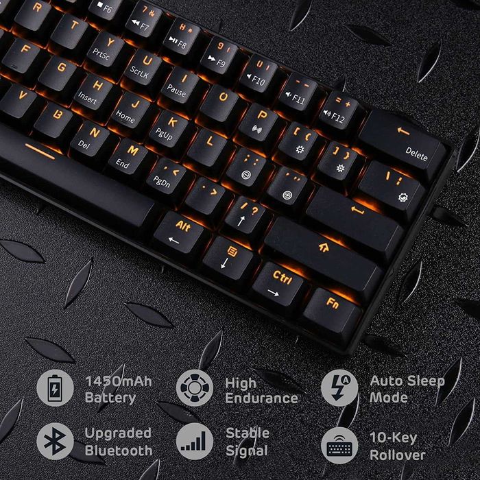 RK ROYAL KLUDGE RK61 Tastatură mecanică wireless 60% Bluetooth 61taste