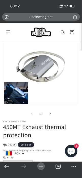 Protectie termica evacuare moto/ 450MT Exhaust thermal protection × 1