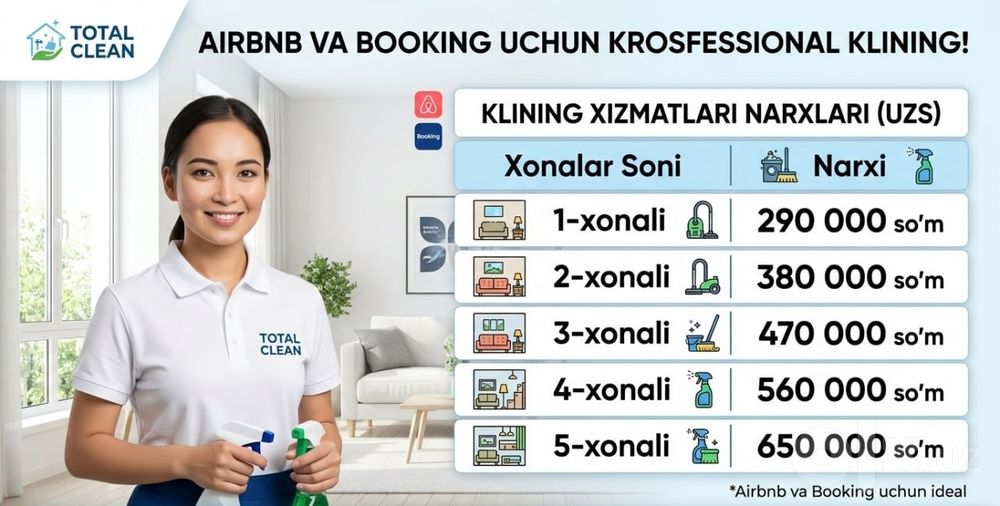 УборкаКлининг Kvartirangizni muddatli yoki kunlik арендага berdingizmi