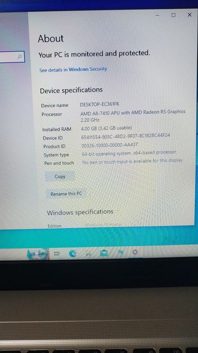 Vand laptop Asus baterie 2,30h AMD A8 (I5)