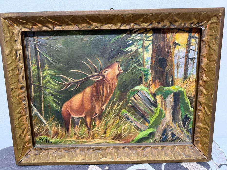 tablou pictat in ulei pe lemn dim 40x52 cm tablou pictat pe lemn  ulei