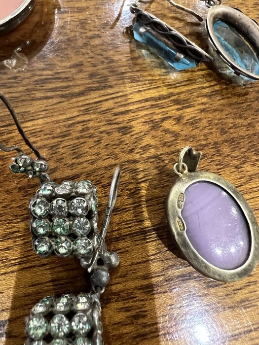 Украшения серебро . 875/916 серьги , броши , кольца