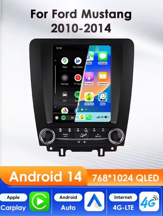 Navigatie Ford Mustang Waze YouTube GPS Bluetooth