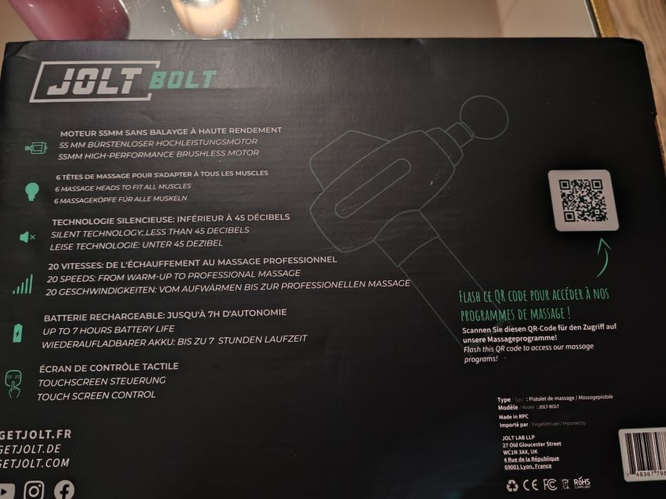 Pistol gun profesional de masaj JOLT