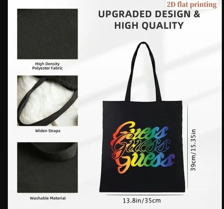 Geanta din panza Guess ,potrivita pentru cumpărături, saculet inclus