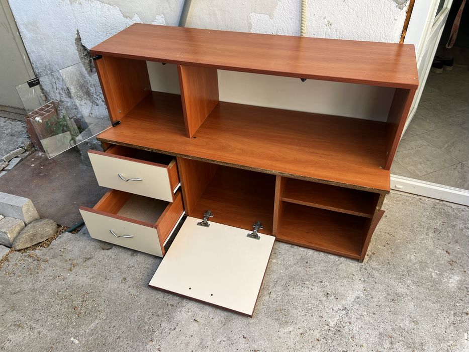 Шкаф/скрин с рафтове и чекмеджета 125 × 50 × 80