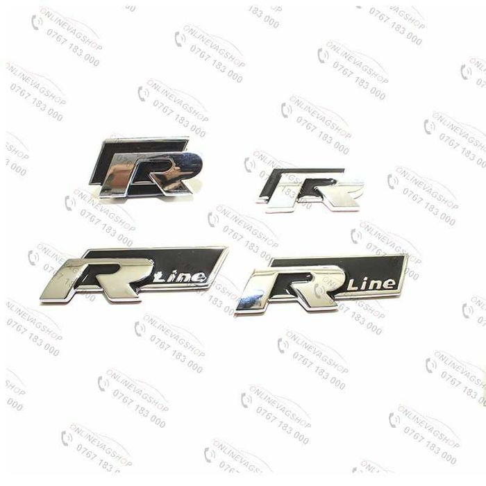 Embleme R-line set 4 buc Volkswagen Passat, Golf, Tiguan, Scirocco