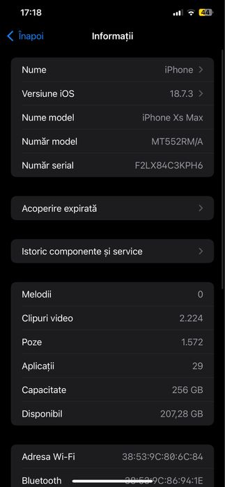 Vand iphone xs max 256