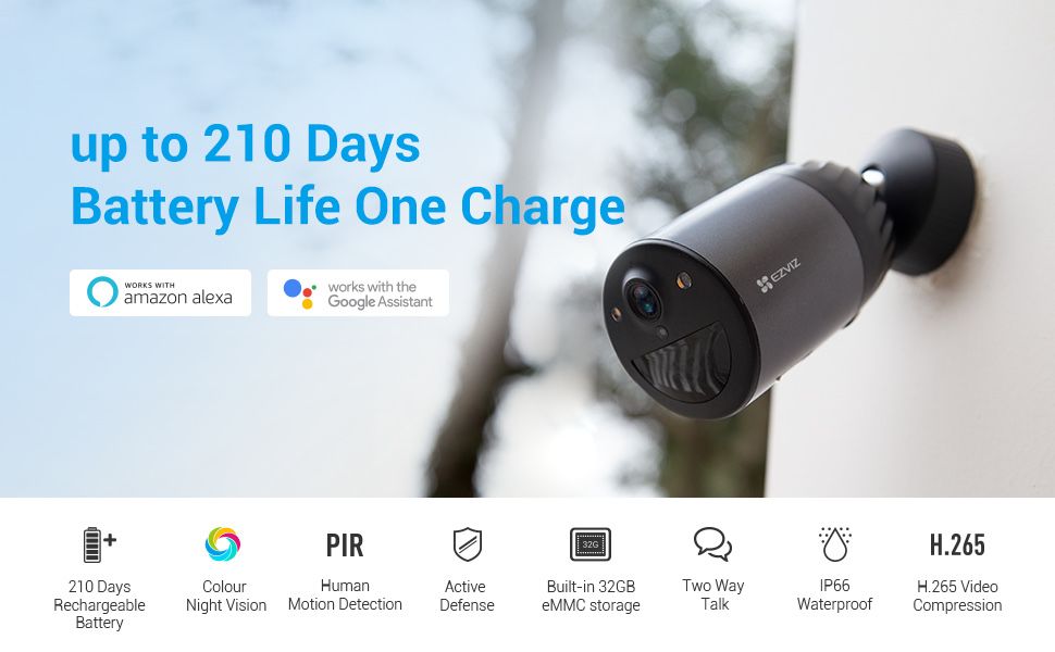270 kungacha yetuvchi kamera Ezviz eLife 2K батареи до 270 дней камера