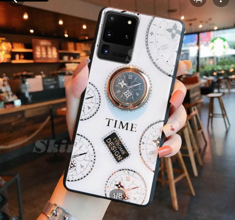 Husa pietricele + inel model TIME Samsung S20,S20+, S20 Plus,S20 Ultra