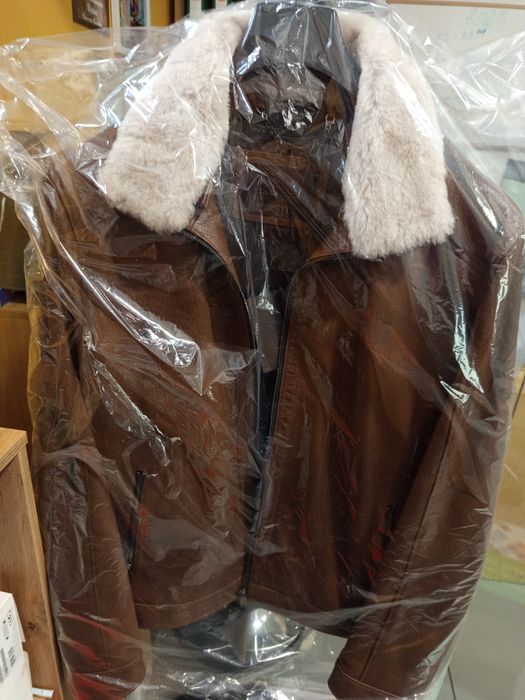 Ново оригинално кожено мъжко яке Teodor агнешка кожа!