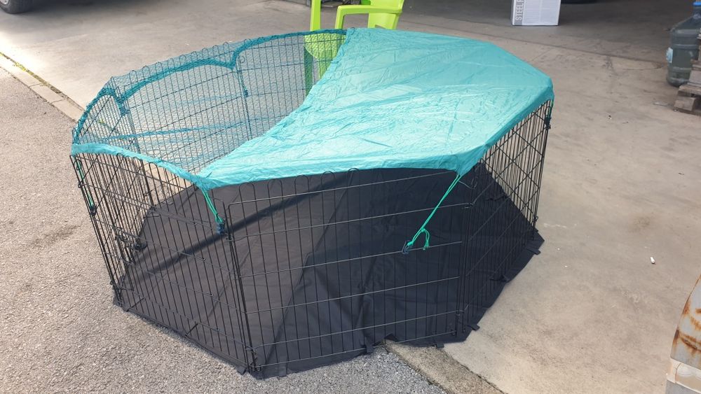 Метална клетка за домашни любимци 1.50-1.50-60см с дъно и мрежа таван