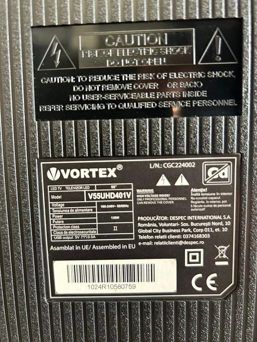 Televizor LED Smart VORTEX V55UHD401V Ultra HD 4K, 139cm -D-