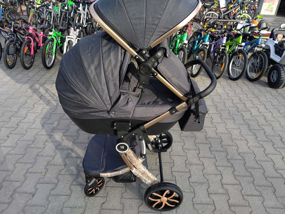 MONI Комбинирана детска количка 2 в 1 POLLY черен