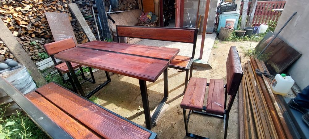 Продам садовую мебель из профтрубы и массива