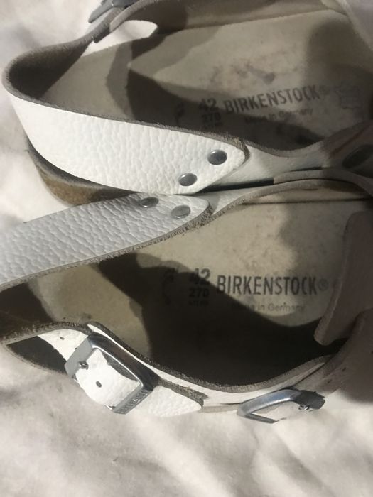 Saboți Birkenstock 42 albi