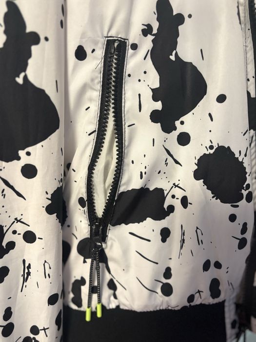 Geaca Bomber California Republic alb-negru cu pete